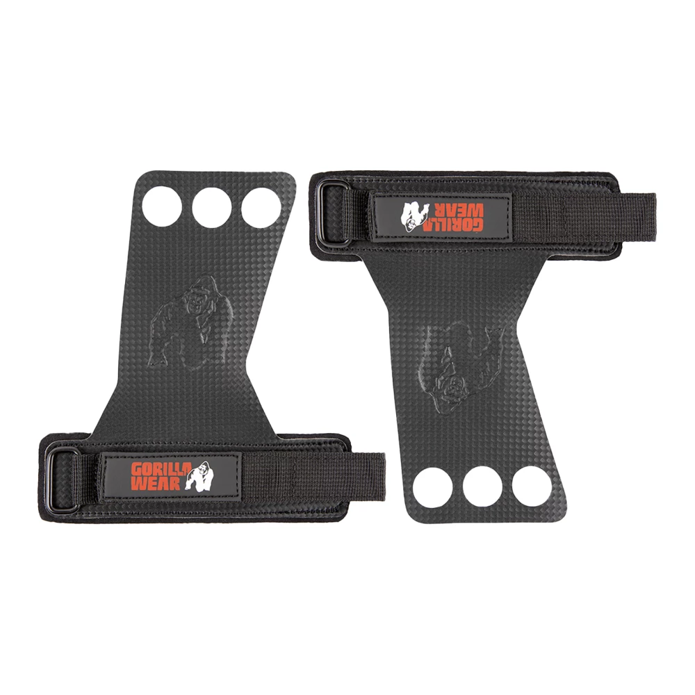 3-Hole Carbon Lifting Grips - M, Black