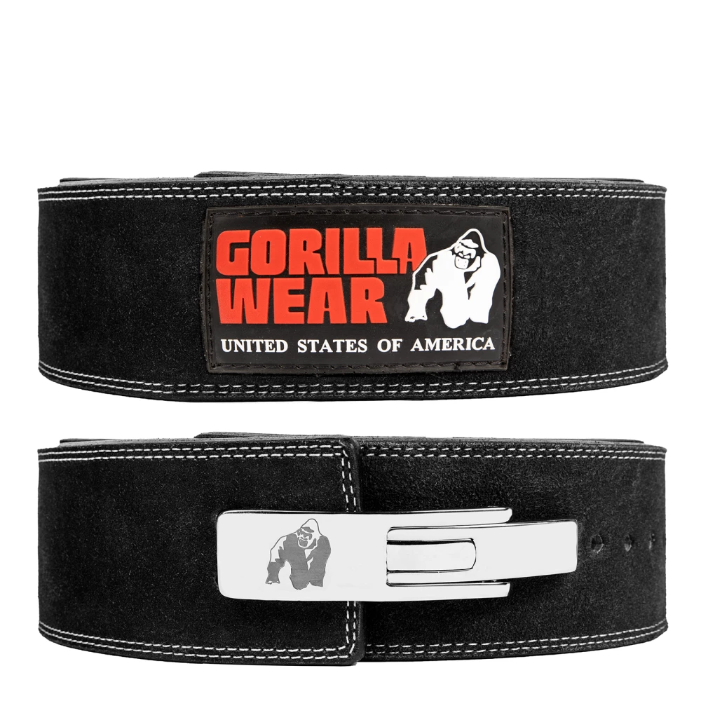 4 Inch Leather Lever Belt - L/XL, Black