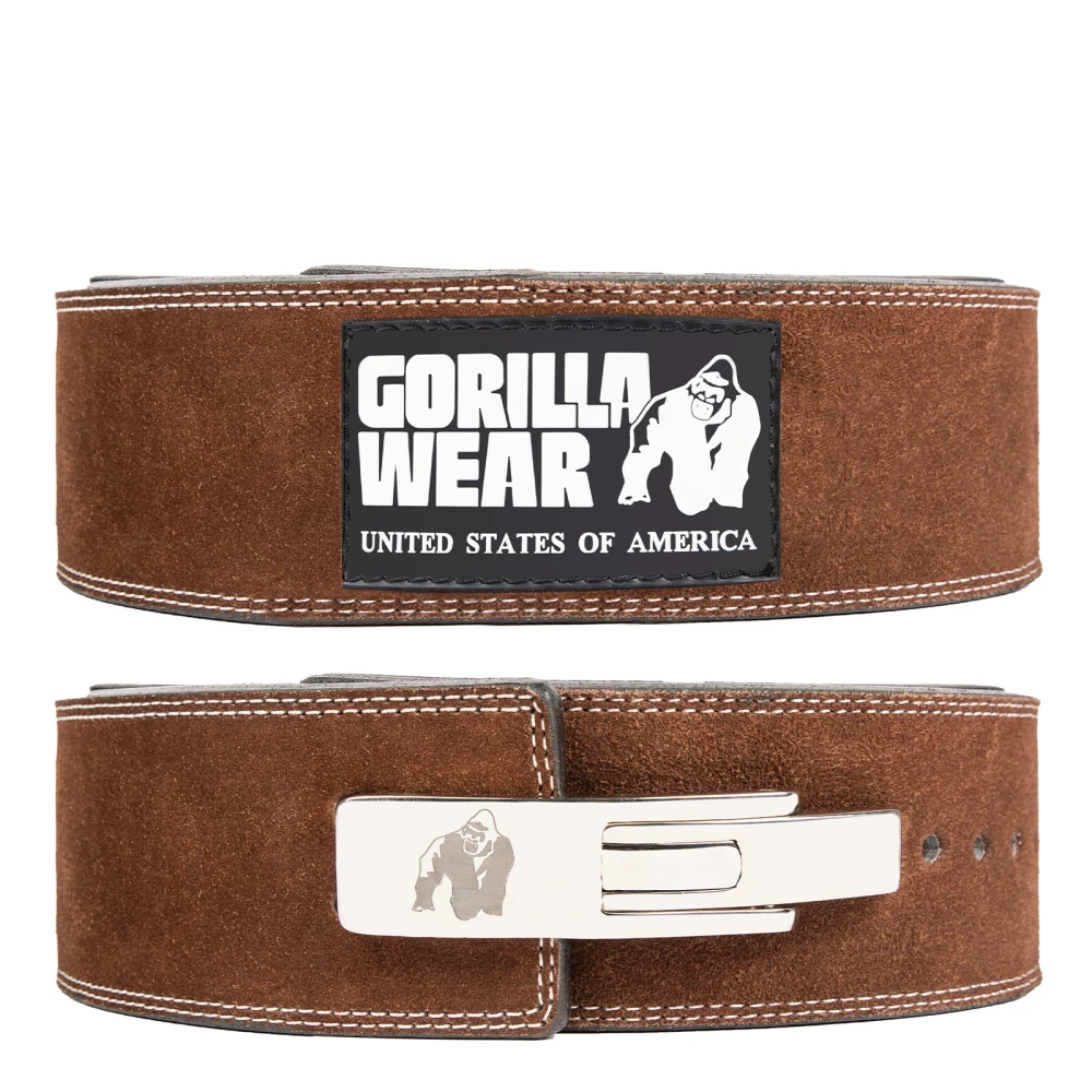 4 Inch Leather Lever Belt - L/XL, Brown