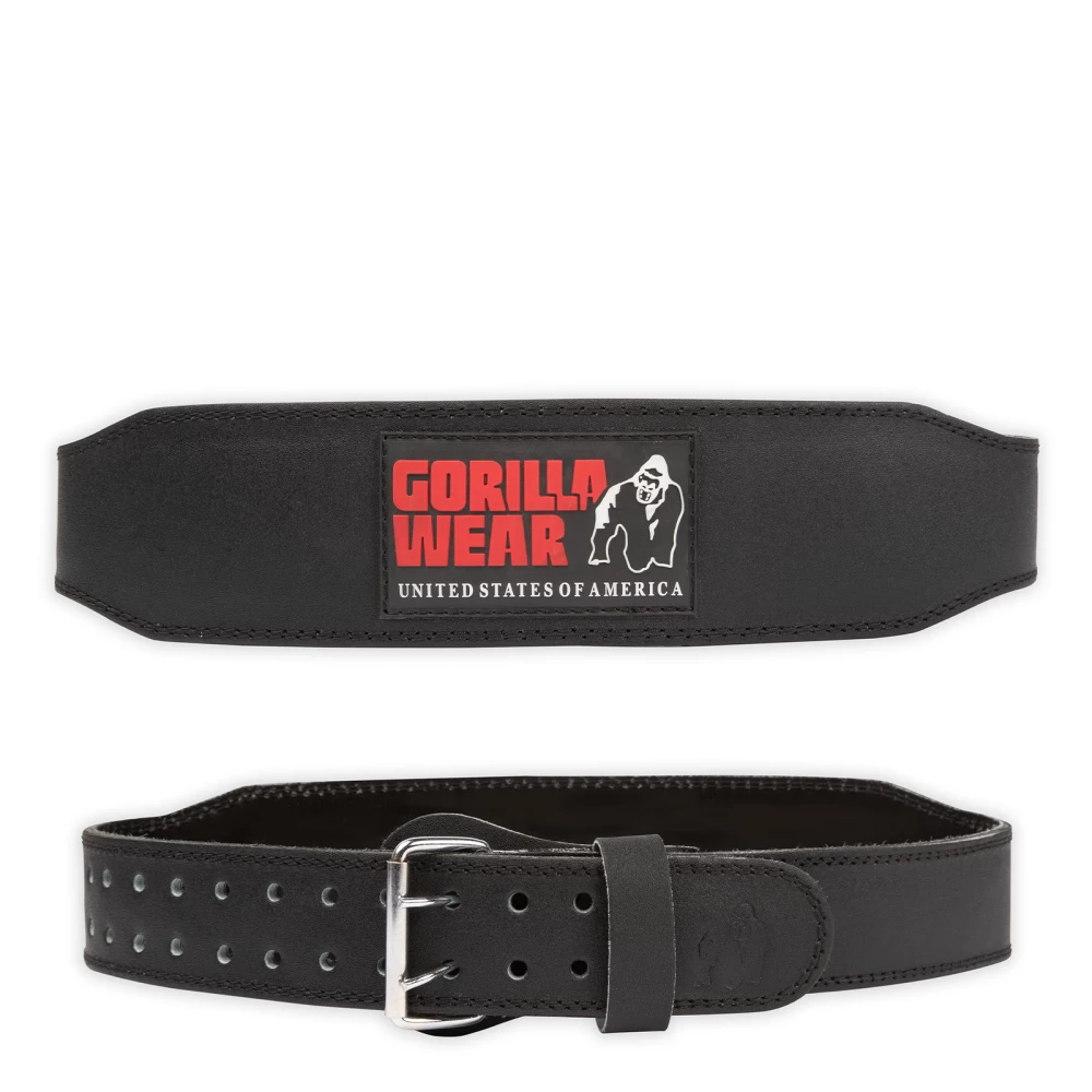 4 Inch Padded Leather Belt - L/XL, Black/Red