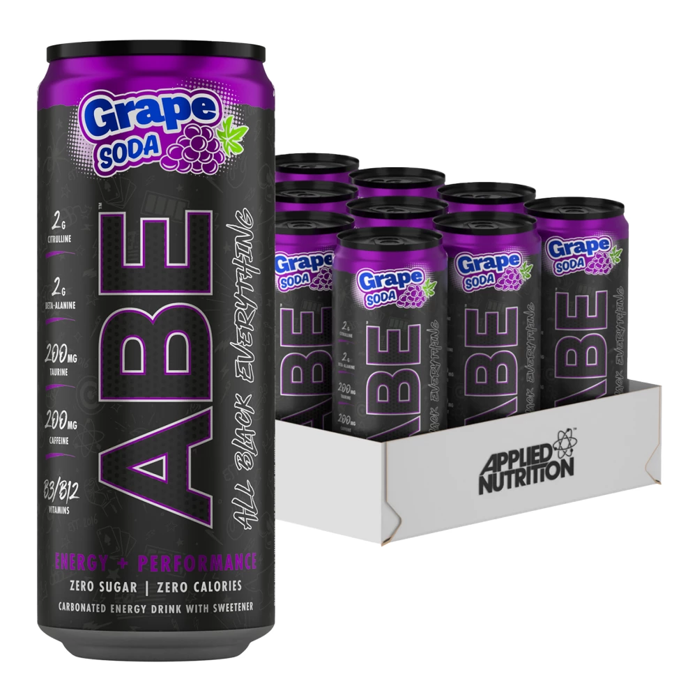 ABE Energy Cans - Pack de 12, Grape Soda