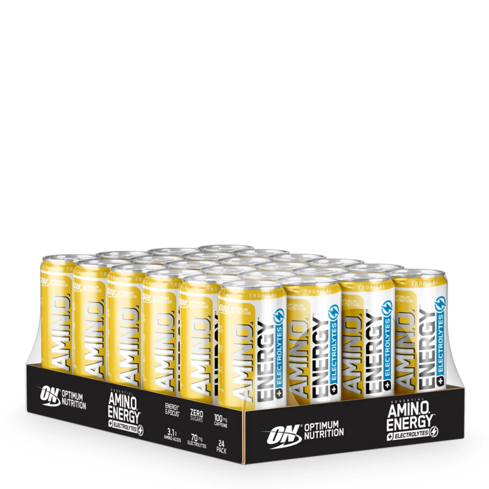 Amino Energy + Electrolytes RTD - Pack de 24, Tropical