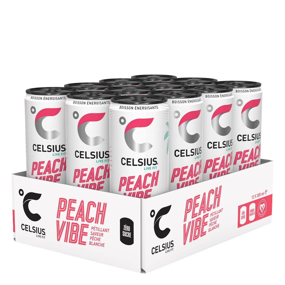 Celsius Energy Drink - Pack de 12, Peach Vibe
