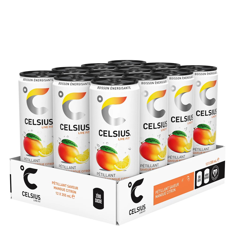 Celsius Energy Drink - Pack de 12, Mango Lemon