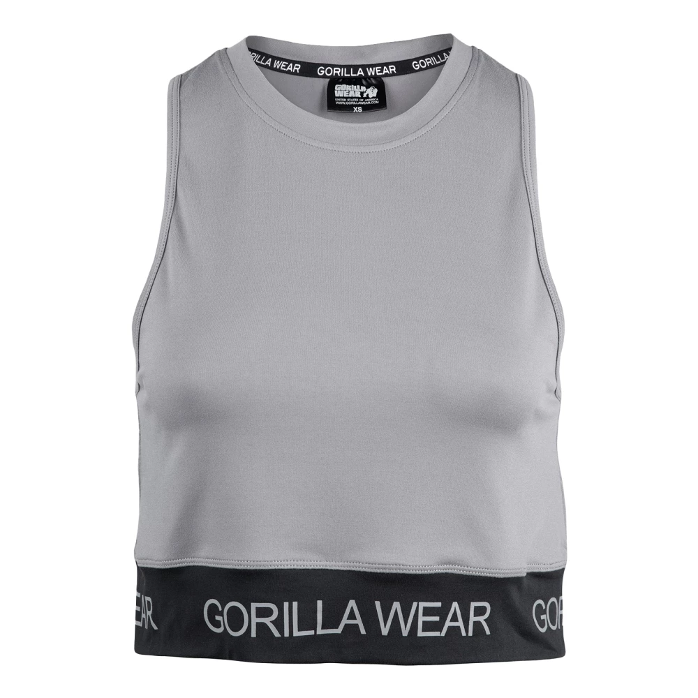 Colby Cropped Tank Top - L, Gray