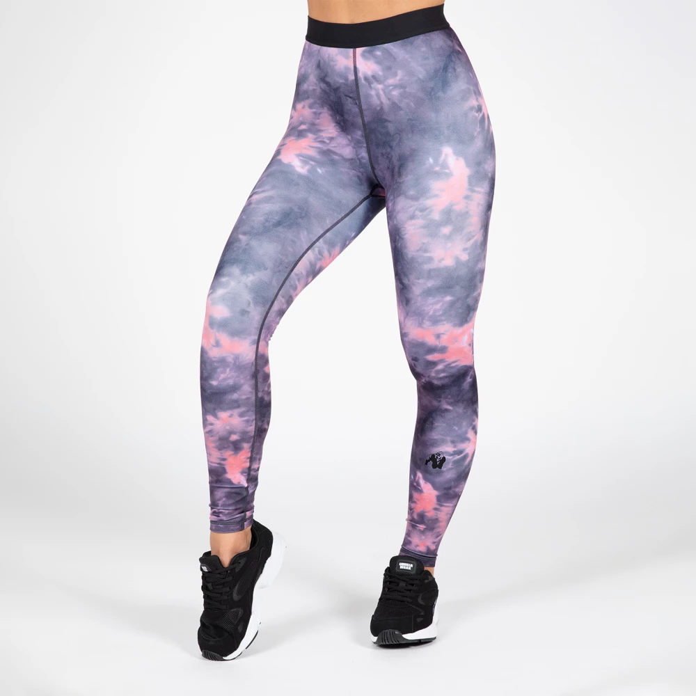 Colby Leggings - L, Gray/Pink