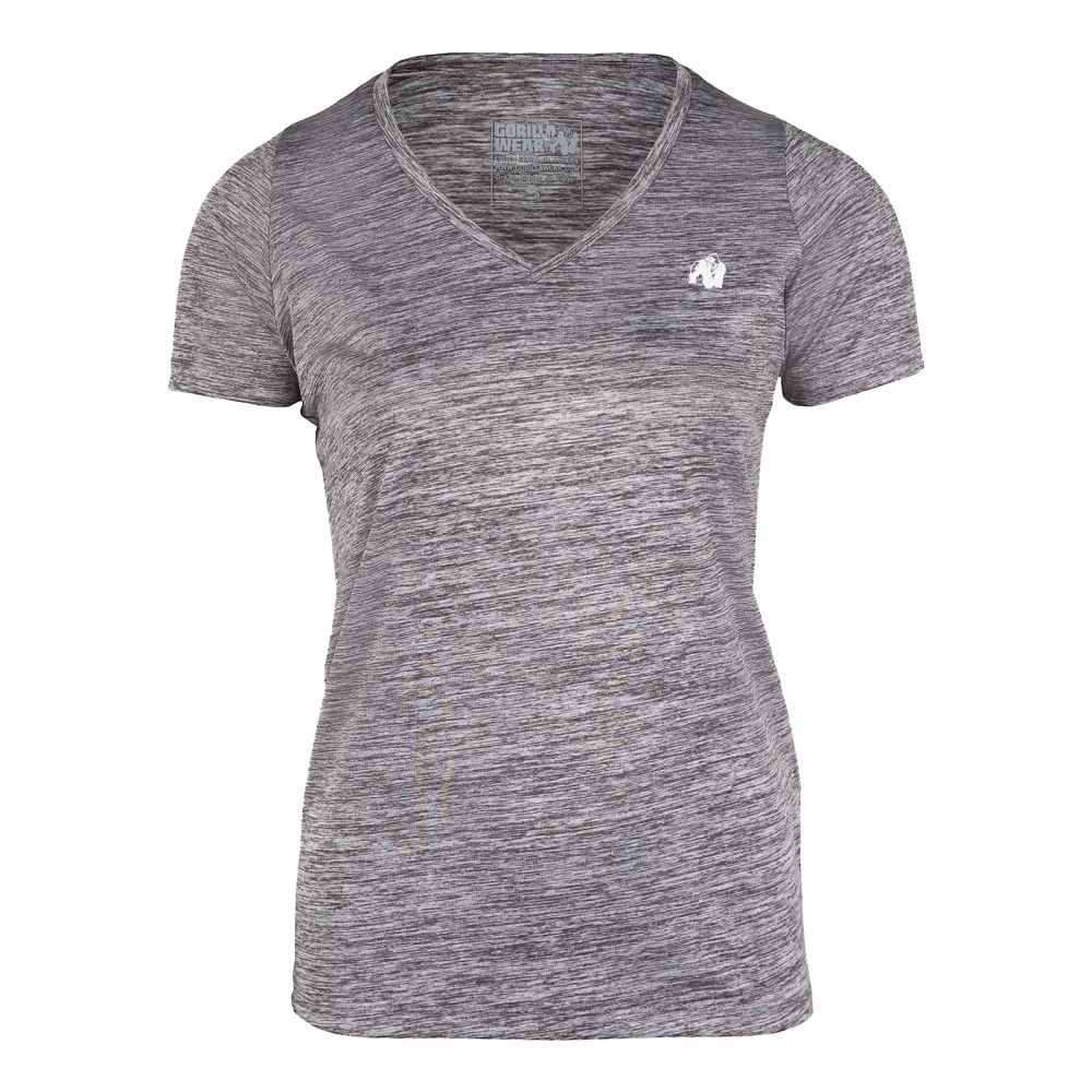 Elmira V-Neck T-Shirt - M, Gray Melange