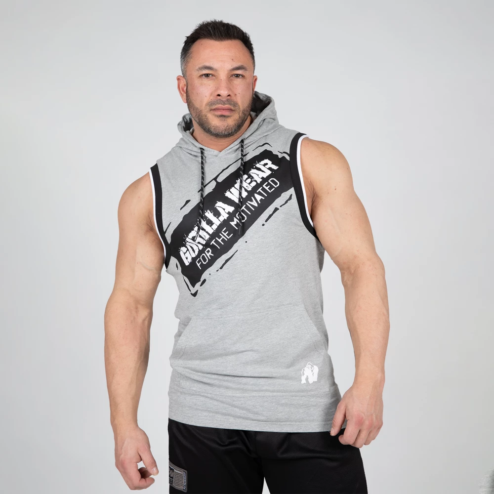 Loretto Hooded Tank Top - L, Gray Melange