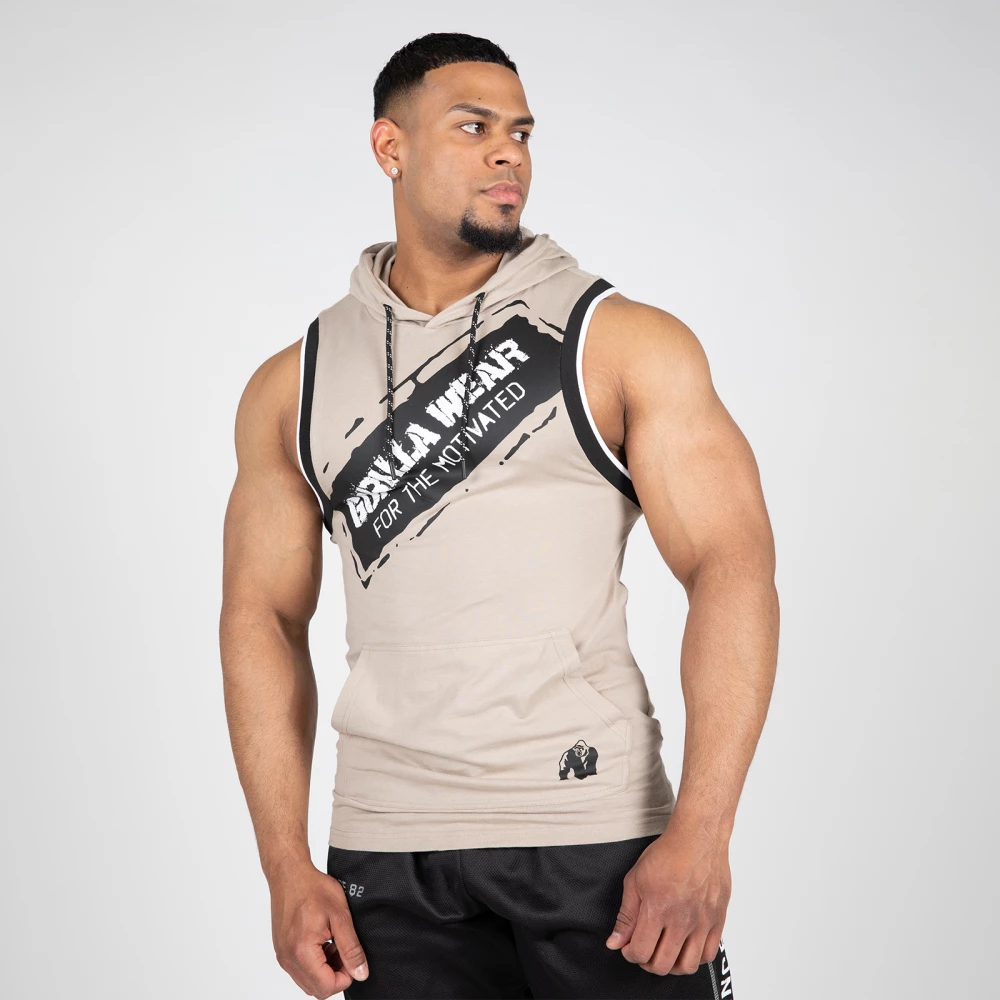 Loretto Hooded Tank Top - S, Beige