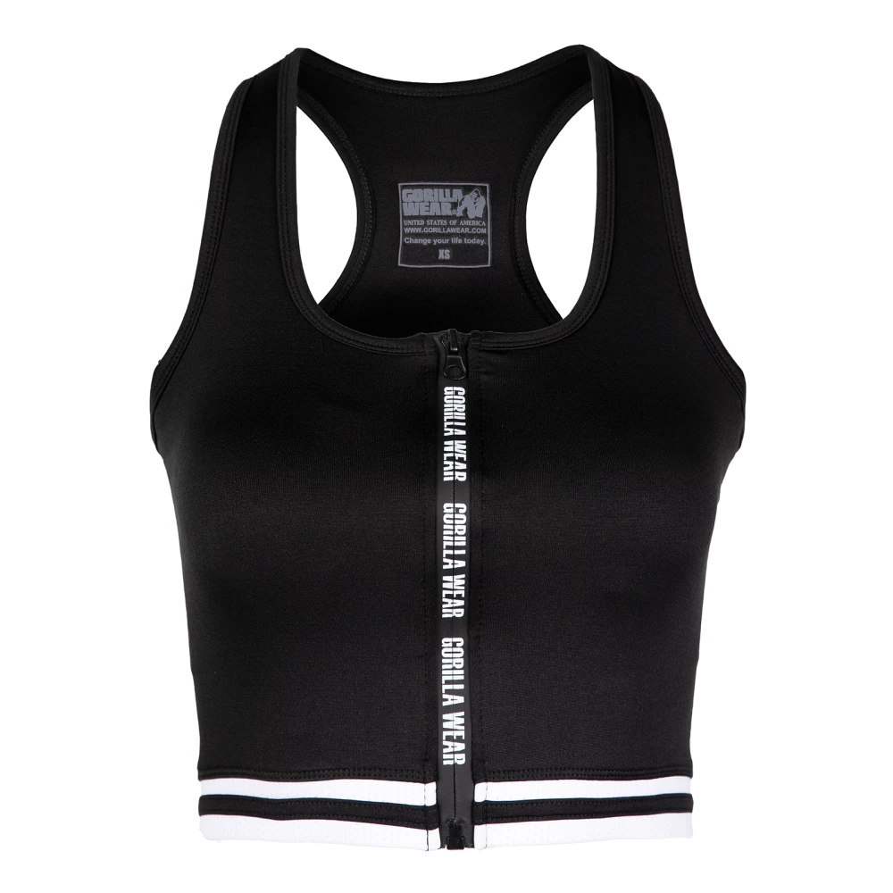 Mesa Zip Front Crop Top - L, Black