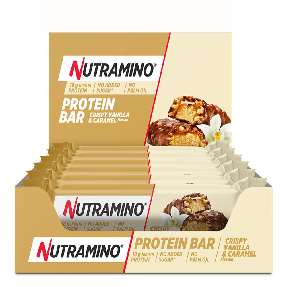 Nutramino Protein Bar - Boite de 12, Crispy Vanilla & Caramel