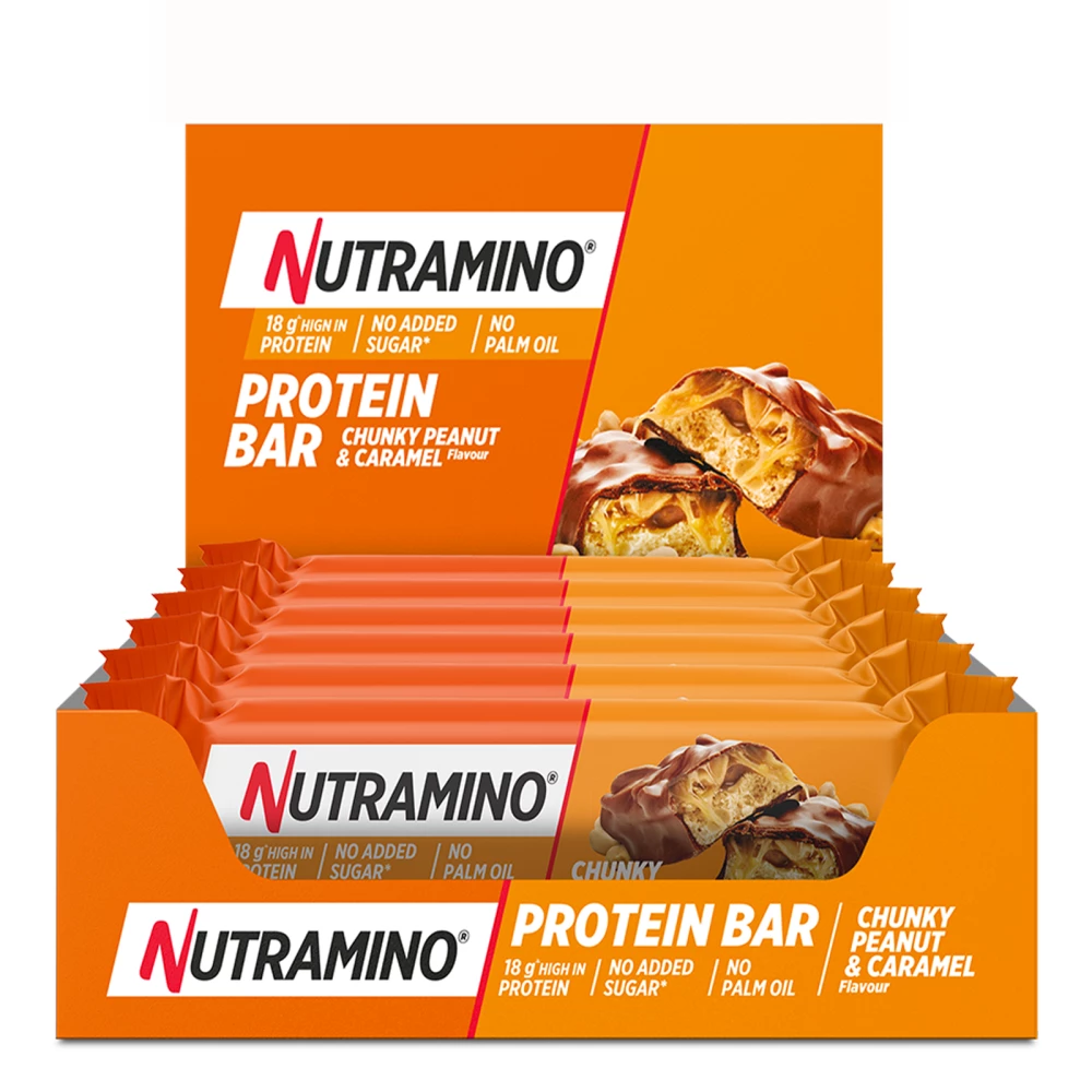 Nutramino Protein Bar - Boite de 12, Chunky Peanut & Caramel
