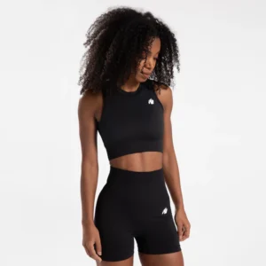 Olivia Seamless Crop Top - XS/S, Black