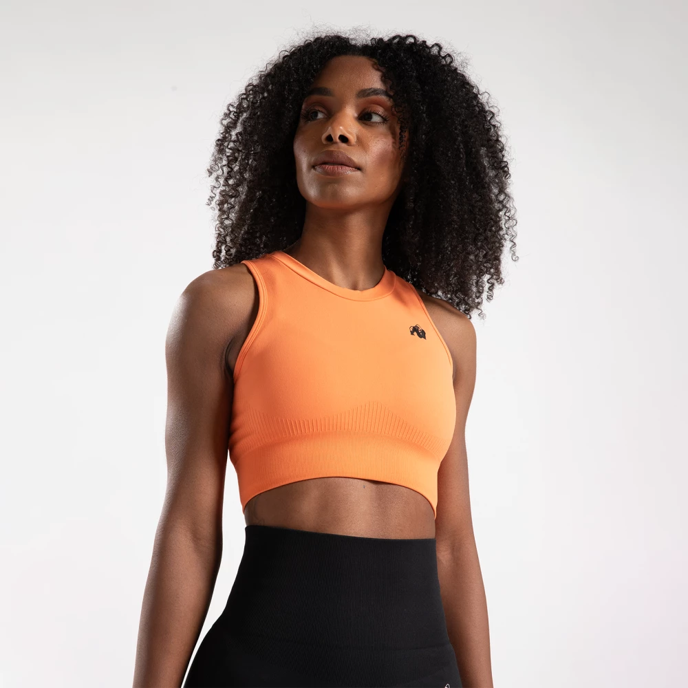 Olivia Seamless Crop Top - XS/S, Peach