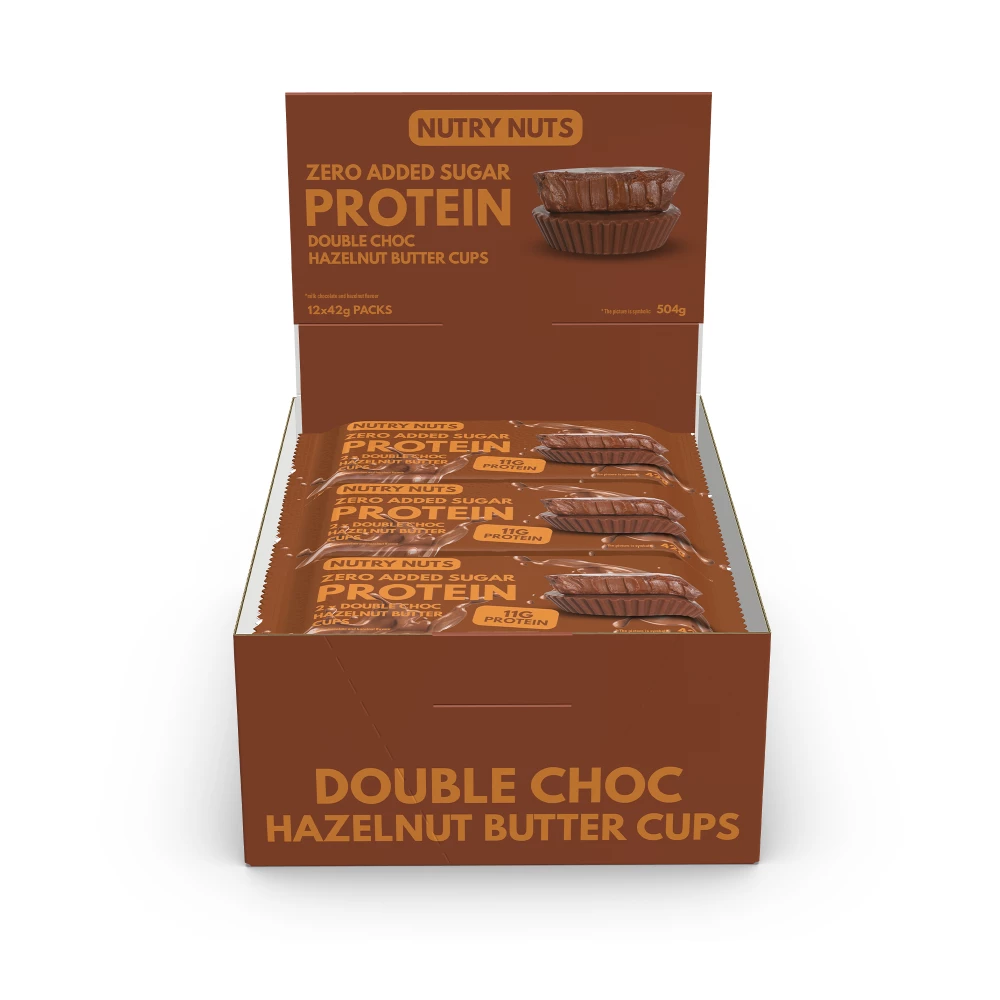 Protein Peanut Butter Cups - Boite de 12, Double Chocolate Hazelnut