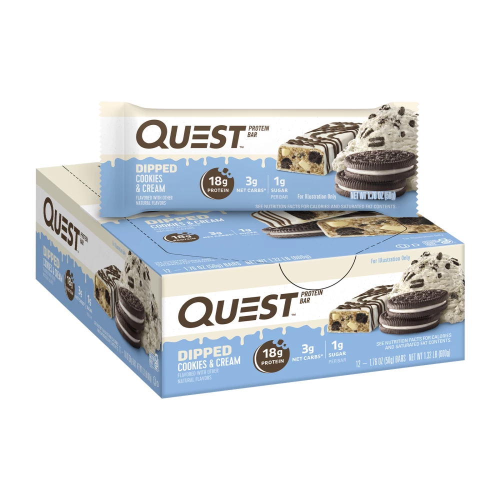 Quest Bar - Boite de 12, Dipped Cookies & Cream
