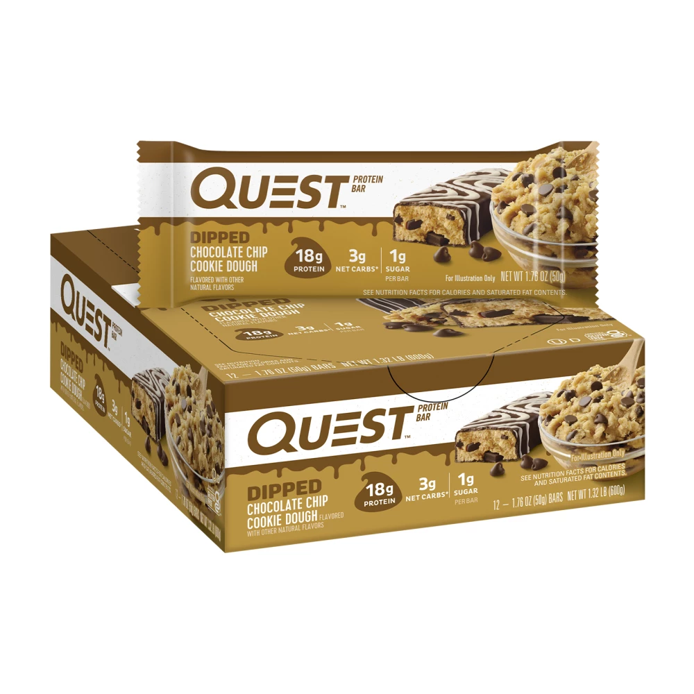 Quest Bar - Boite de 12, Dipped Chocolate Chip Cookie Dough
