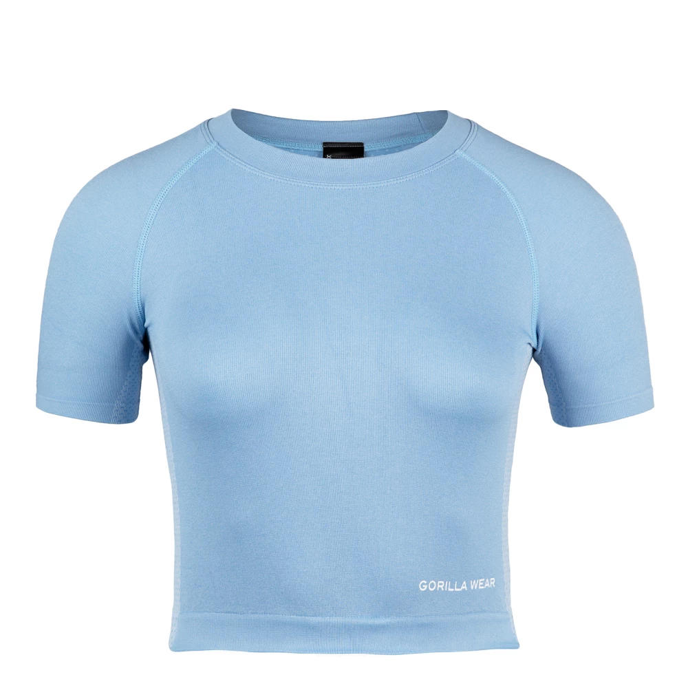 Selah Seamless Crop Top - M/L, Light Blue