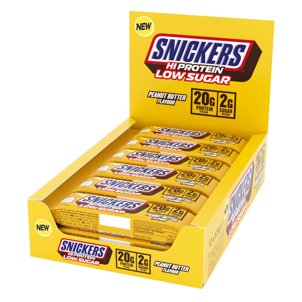 Snickers Hi-Protein Low Sugar - Boite de 12, Peanut Butter