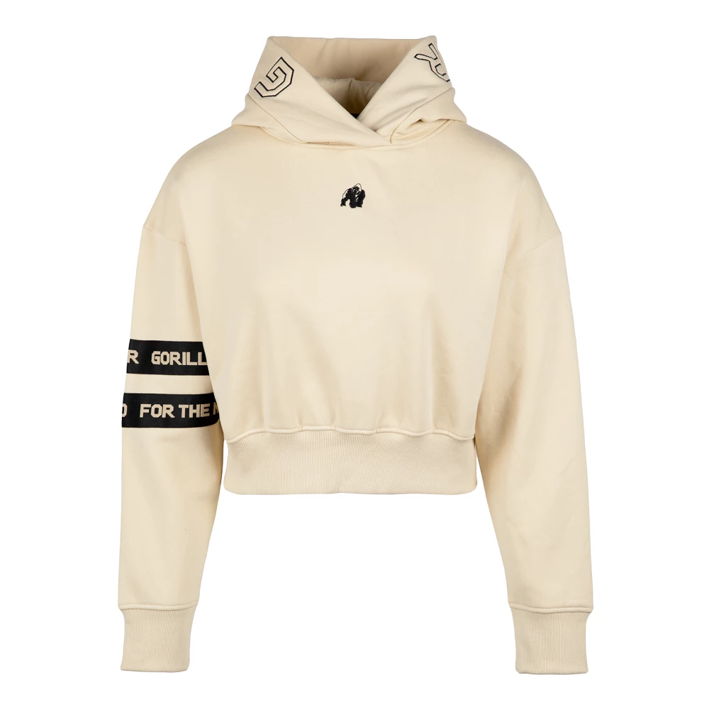 Tracey Cropped Hoodie - L, Beige