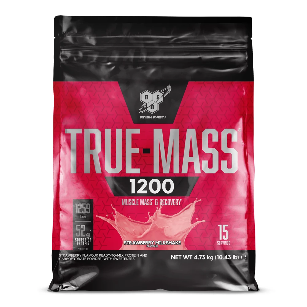 True Mass 1200 - 4800g, Strawberry Milkshake