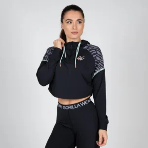 Zion Cropped Hoodie - L, Black