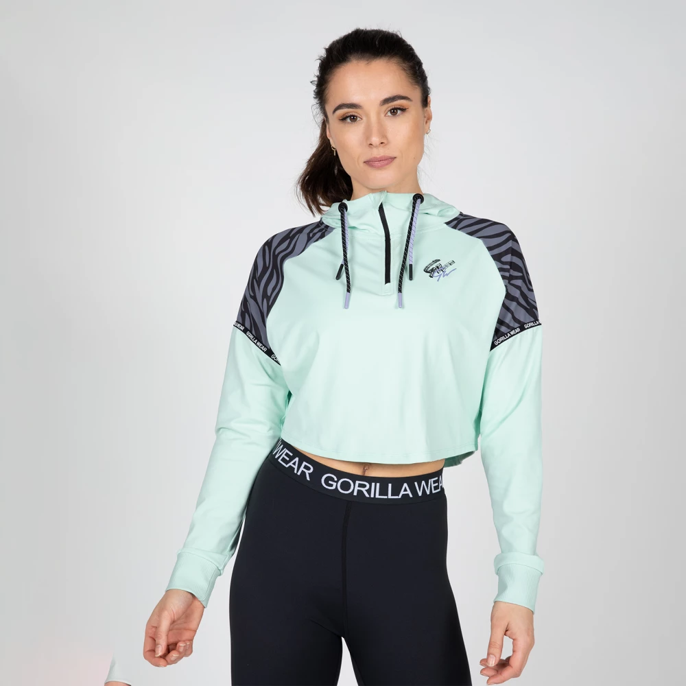 Zion Cropped Hoodie - L, Green
