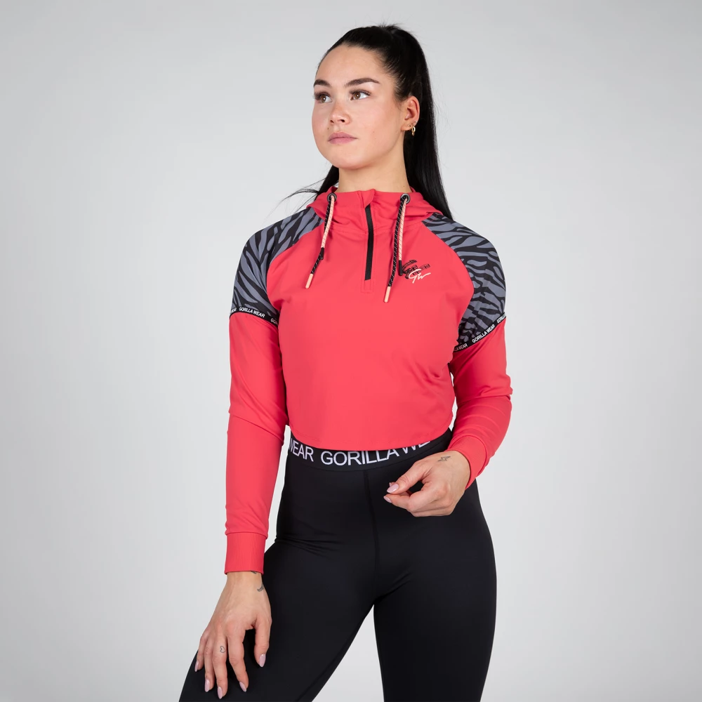 Zion Cropped Hoodie - XS, Red