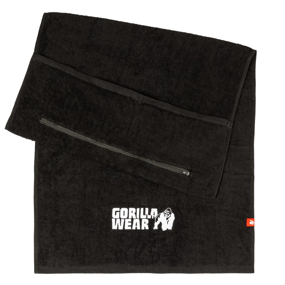 Zip Pocket Gym Towel - Taille unique, Black